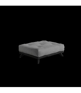 Senza pouf noir futon Gris granit
