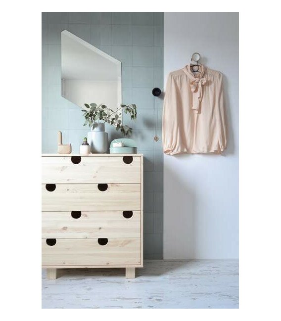 Commode naturel 4 tiroirs blanc