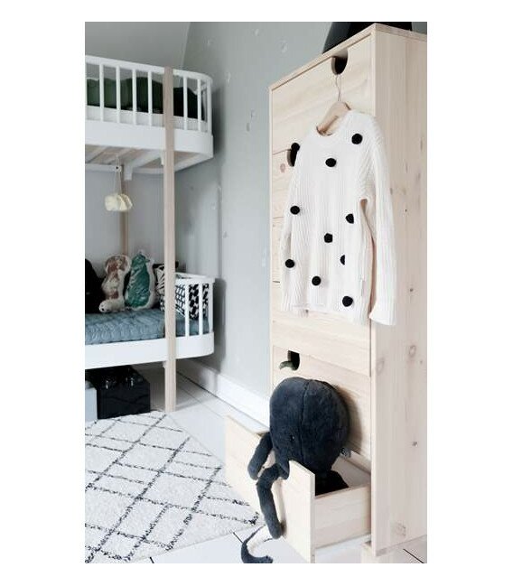 Commode naturel 6 tiroirs blanc