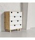 Commode naturel 4 tiroirs blanc