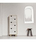 Commode naturel 6 tiroirs blanc