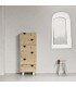 Commode blanc 6 tiroirs bois naturel